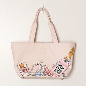 New Lt. Pink Novelty Illustration Kate Spade Tote